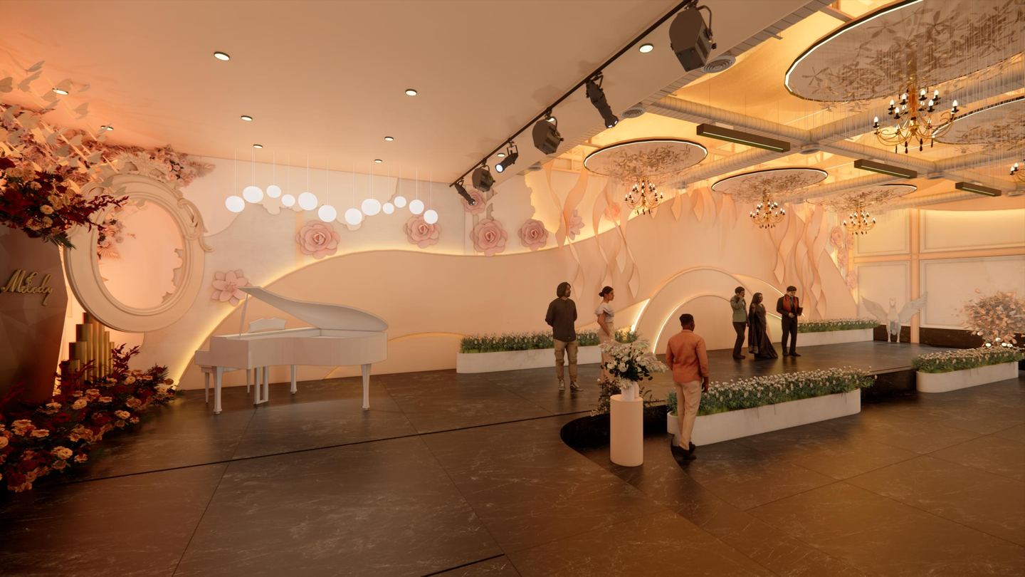 Thrive Nest Convenzia event hall set up for a grand celebration in Kongarakalan, Hyderabad